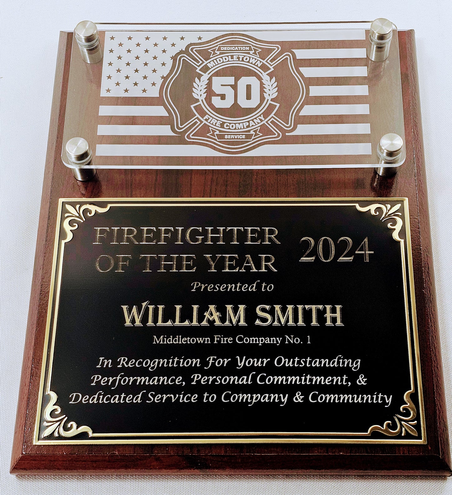 Fire Dept Award Plaque